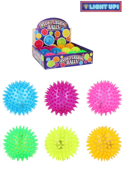 Neon 7.5cm Spikey Light Up Flashing Ball