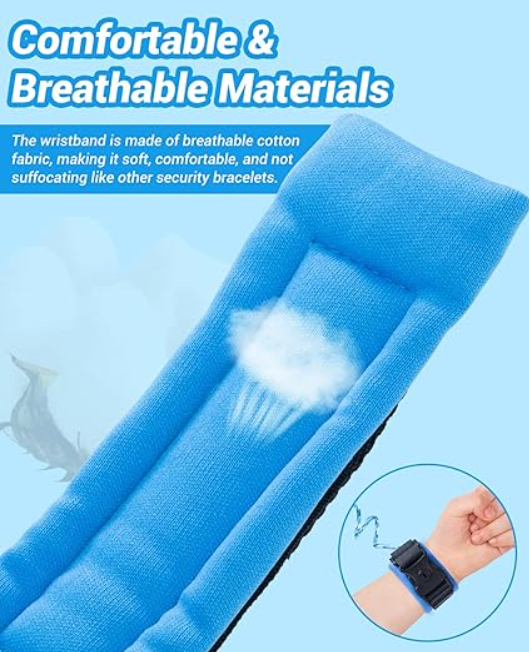 Anti Lost Wrist Strap for Walking - includes key lock, 360° rotate reflective harness reins