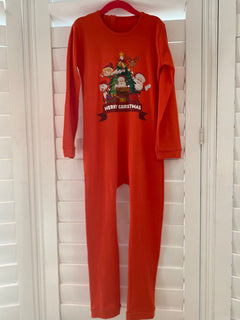 Xmas Prints on Red Body Onesies