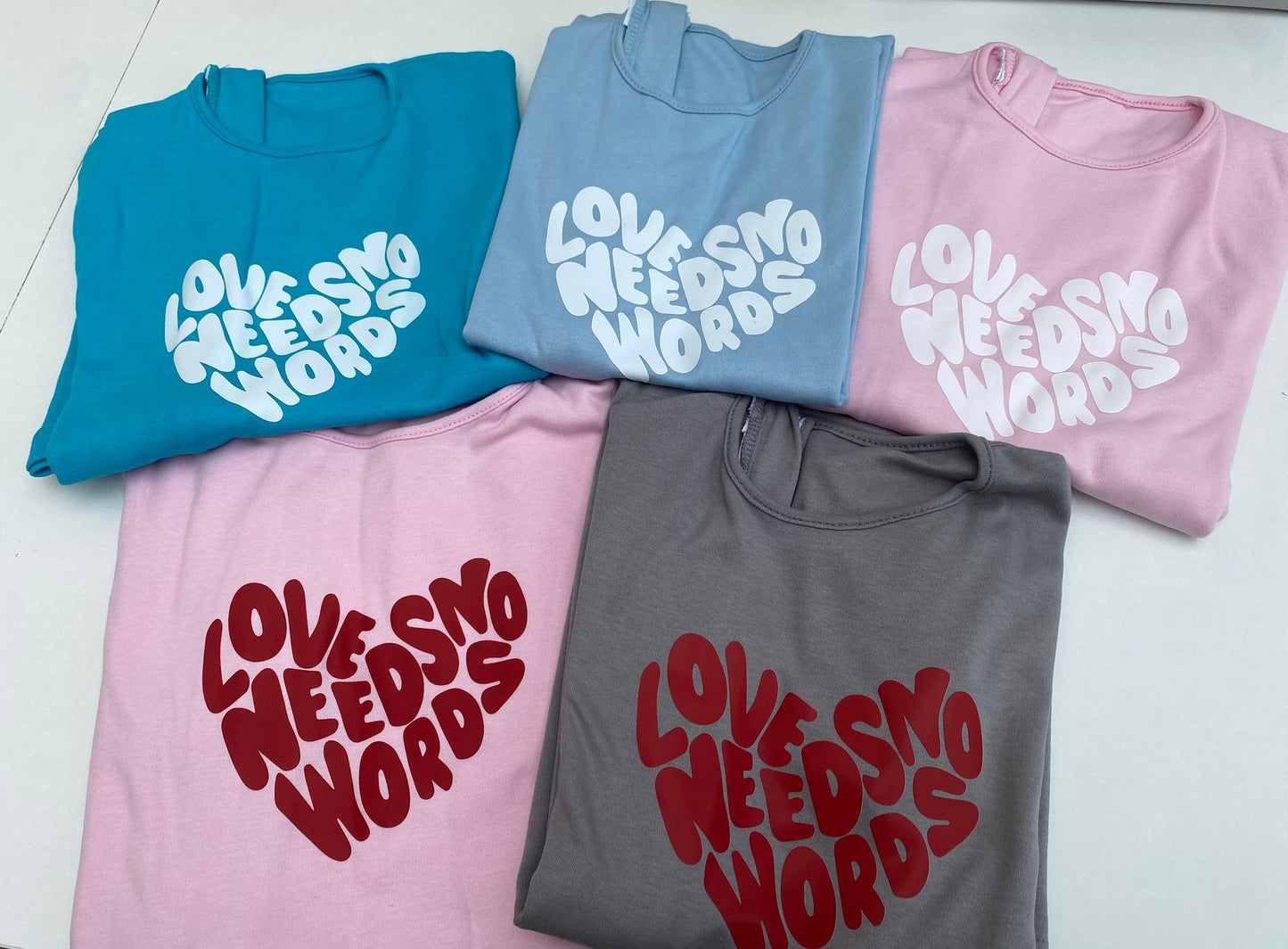 Love Needs No Words Collection - Onesies - Red Font- Available Now