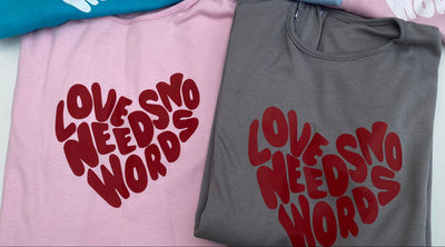 Love Needs No Words Collection - Summer Romper - Red Font - Available Now