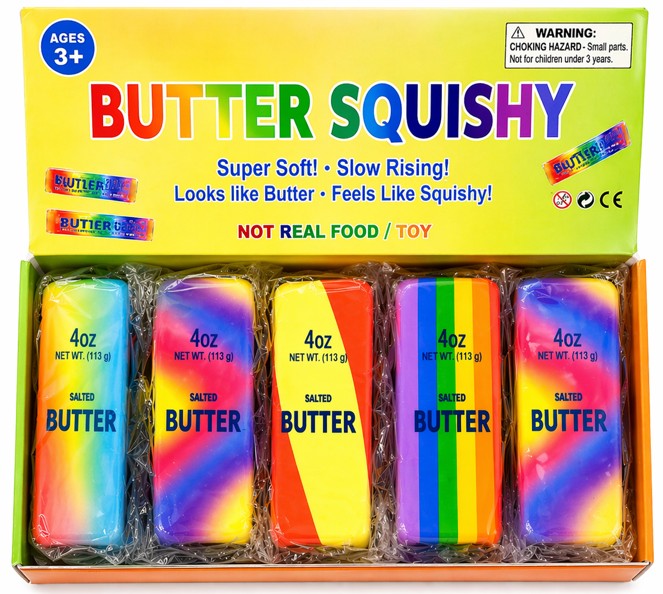 Rainbow Squishy Butter Slab 14cm
