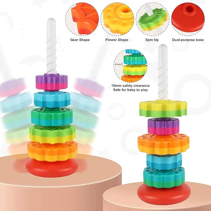 Rainbow Tower Spin Tower Stacking Toy